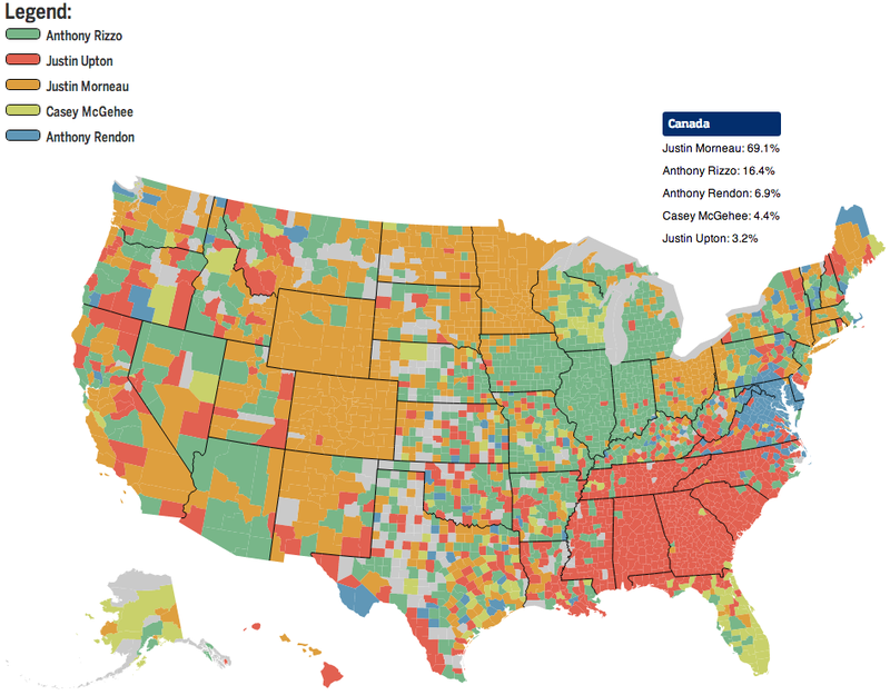 Illustration for article titled How America Voted In The All-Star Game Final Vote